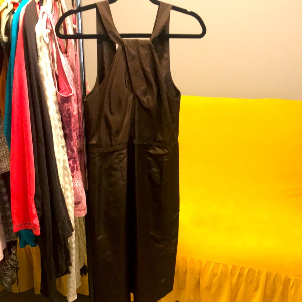 Brown Silk Cocktail Dress